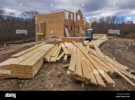 New House Framing Construction Site Stock Photo Alamy