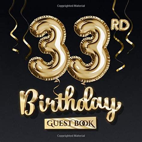 33rd Birthday Guest Book Great For 33rd Birthday Party Decorations