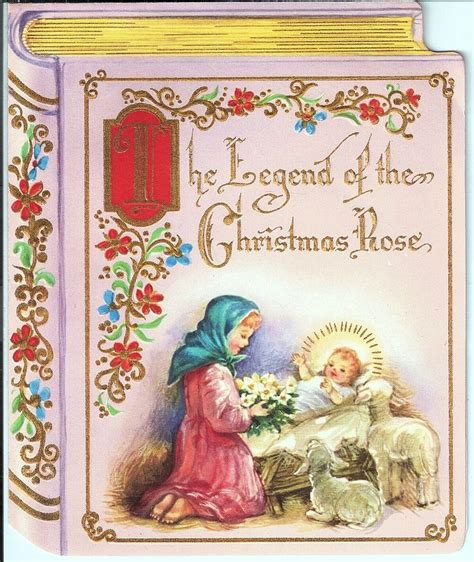 Vintage Christmas Card  Legend of the Christmas Rose Book Design Emb…