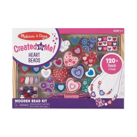 Melissa And Doug Sweet Hearts Wooden Bead Set 30 Sweet Valentines Day