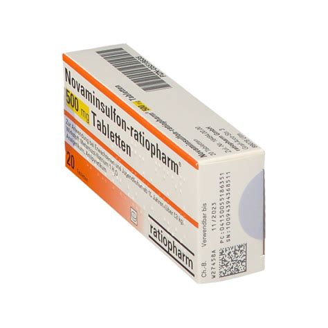 Denn jeder mensch reagiert anders auf medikamente. Novaminsulfon-ratiopharm® 500 mg 20 St - shop-apotheke.com