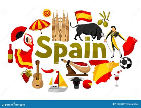 Projeto Do Fundo Da Espanha Símbolos E Objetos Tradicionais Espanhóis