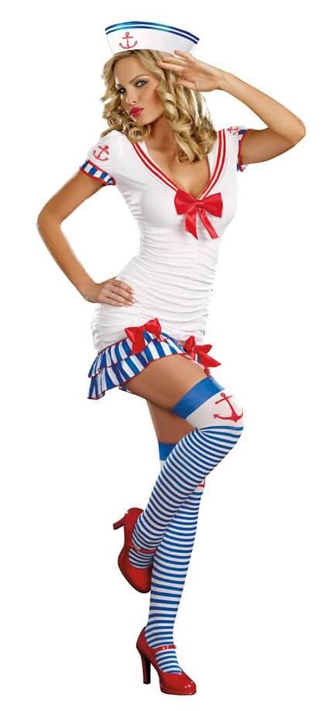 Womens Dreamgirl Sailor Pin Up Costume Candy Apple