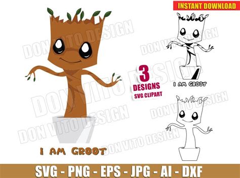 I Am Groot Svg Groot Clipart Svg Png Guardians Svg Png Groot