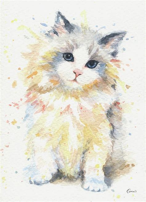 Watercolor Cat Watercolor Animals Watercolor Paintings Watercolors