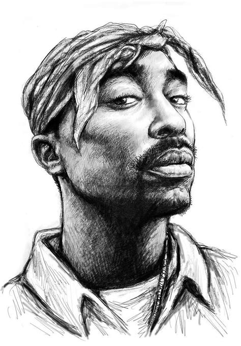 Tupac Shakur Art Drawing Sketch Portrait Painting Ideas Para Retrato