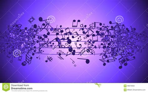 Abstract Background With Colorful Music Notes Stock