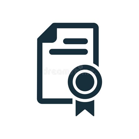Icono De Certificado En El Botón Cuadrado Ilustración Del Vector