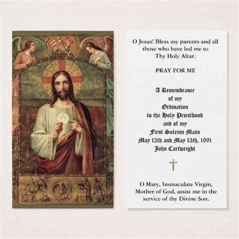Catholic Priest Ordination Anniversary Holy Cards
