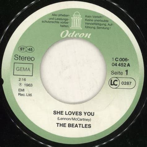 The Beatles She Loves You Vgex German 7 Vinyl Single 7 Inch Record