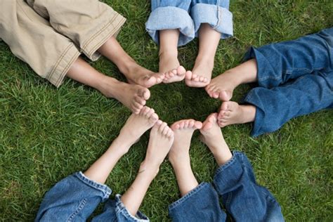 Kids With Feet In A Circle Stock Photo Download Image Now Istock
