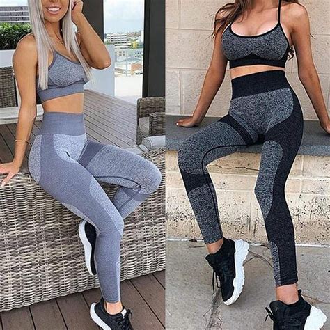 seamless yoga set women fitness clothing top sportswear woman gym leggings padded push up