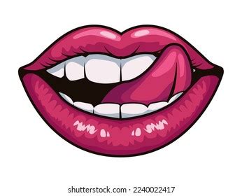 Sexy Mouth Pop Art Style Icon Stock Vector Royalty Free 2240022417