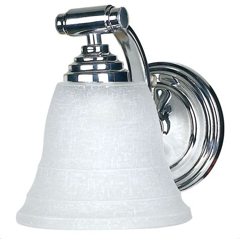 Bathroom Chrome Wall Sconce Light With Linen Frosted Glass Shade By