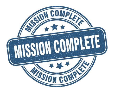 Mission Complete Stamp Mission Complete Round Grunge Sign Stock Vector