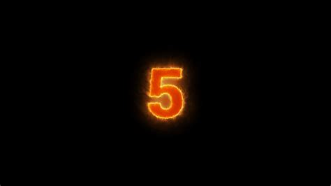 5 Seconds Countdown Timer Animation Neon Glowing Countdown Number