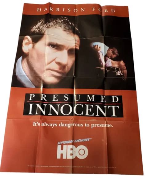 Vintage Presumed Innocent Hbo Movie Poster 1991 Htf 40 X 265 Harrison Ford 4999 Picclick