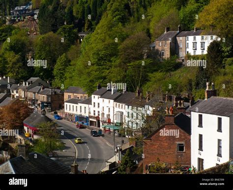 Shops And Houses On North Parade In Matlock Bath In The Derbyshire Peak