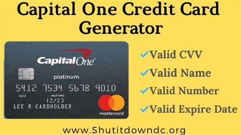 Capital One Credit Card Numbers Generator Valid Cvv Details Credit