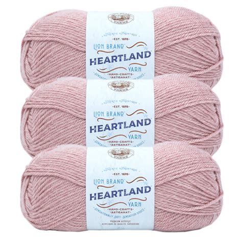 Lion Brand Yarn Heartland Capitol Reef Medium Acrylic Pink Yarn 3 Pack
