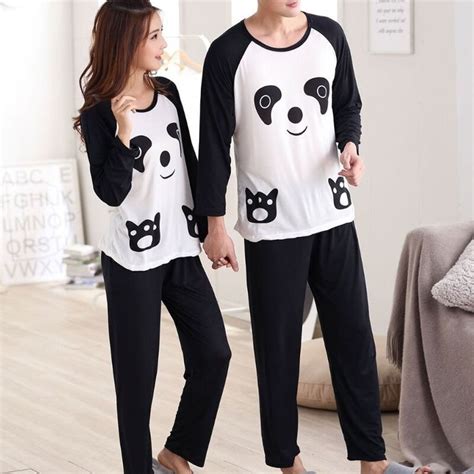Couples Women Men Autumn Spring Cute Cartoon Panda Long Sleeve Pullover