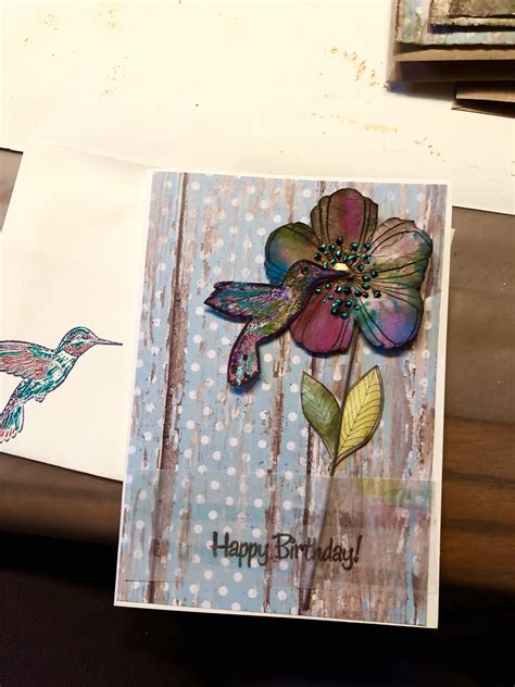 Birthday Card Hummingbird Cards Handmade Handcraft Birthday Cards