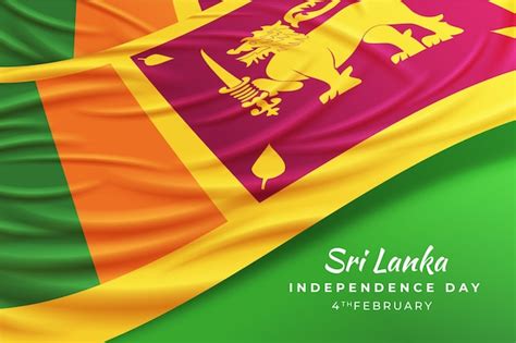 Free Vector Realistic Sri Lanka Independence Day Illustration