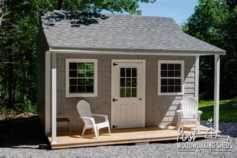 Vinyl Shake Shed With Farmers Porch Post Woodworking Sheds