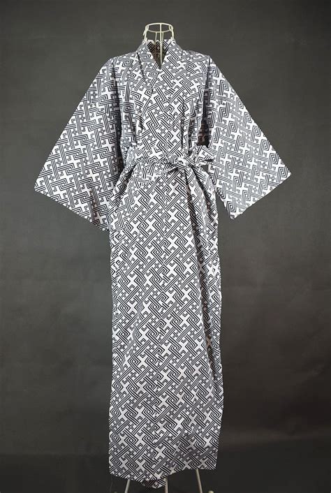 Cool Traditional Japanese Male Kimono Mens Robe Yukata 100 Cotton Men