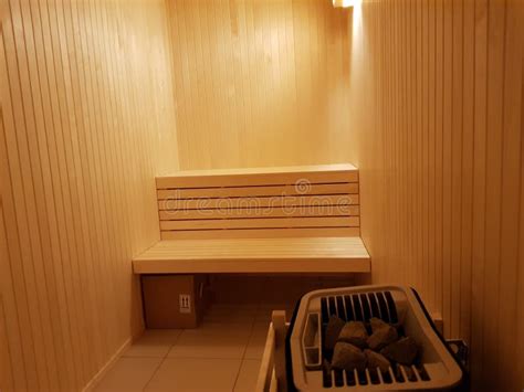 All Wood Sauna Interior Photo With Calm Lighting Stock Photo Image Of