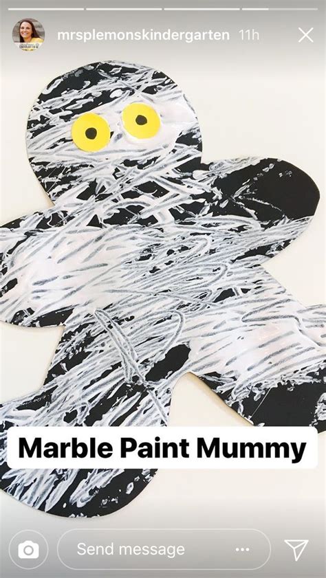 Halloween Mummy Craft Idea Marble Painting Monster Crafts Toddler