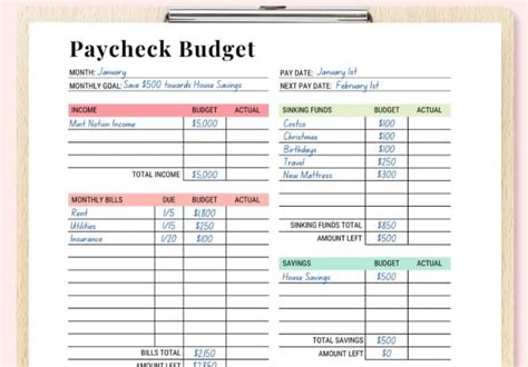 5 Free Budget By Paycheck Worksheets Master Your Money