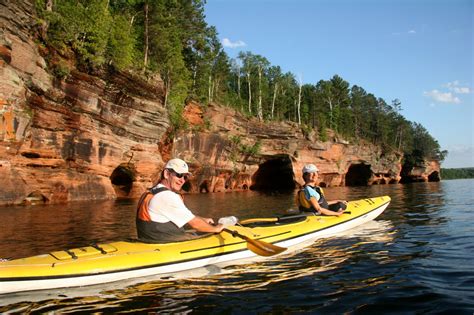 Sea Kayaks Are A Great Way To Visit Sea Caves In The Apostle Island