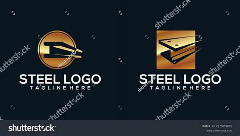 Steel Metal Iron Logo Illustration Vector Stock Vector Royalty Free