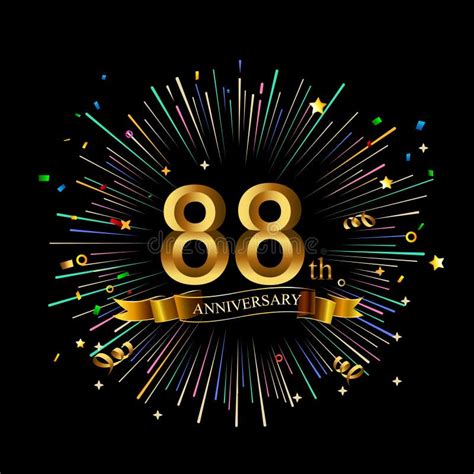 88th Anniversary Celebration Golden Number 88th With Sparkling