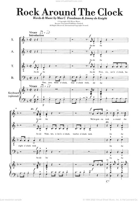 Comets Rock Around The Clock Sheet Music For Choir Pdf