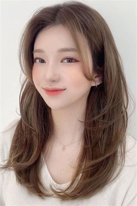 Medium Length Hair With Face Flaming Layers Korean Hairstyle Long