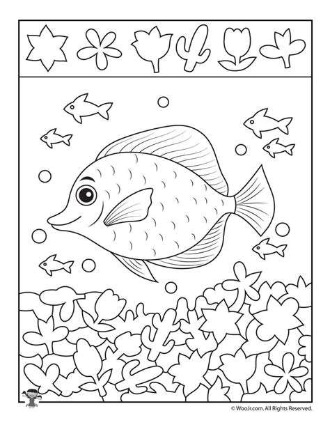 School Of Fish Hidden Picture Printable Woo Jr Kids Activities