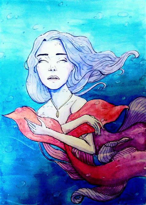 Modest Mermaid Watercolor Mermay Challenge Drawing By Helioza On Deviantart