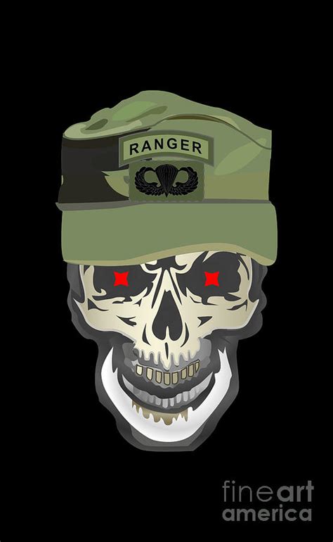 Army Ranger Patrol Cap Skull Ranger Airborne X 300 Digital Art By