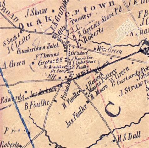 Richland Township Pennsylvania 1850 Old Town Map Custom Print Bucks