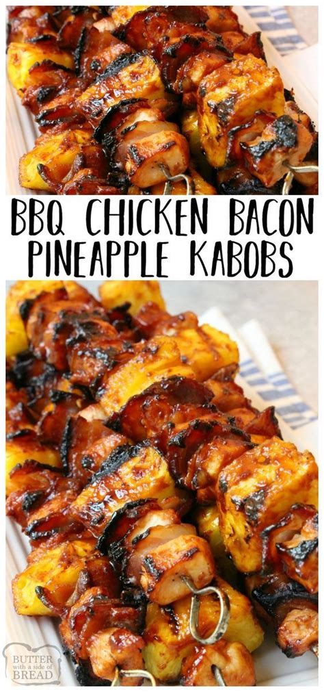 Place skewers on grill and cook 6 minutes. BBQ Chicken Bacon Pineapple Kabobs - Healthy Living and ...