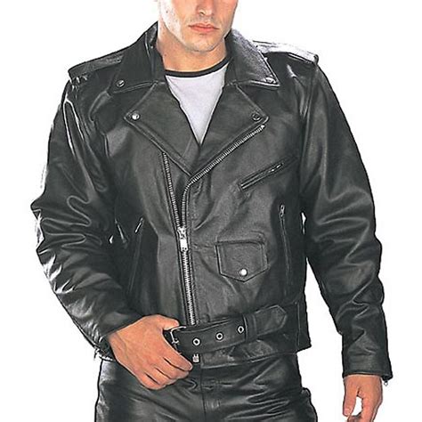 Black Top Grade Motorcycle Biker Leather Jacket Motorcycle Jackets Us
