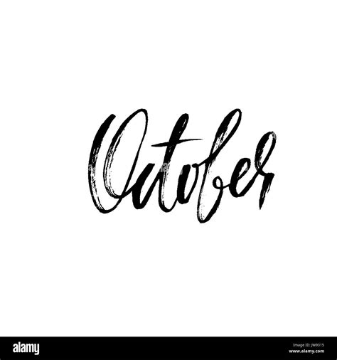 Hand Drawn Typography Lettering October Month Inscription Vector