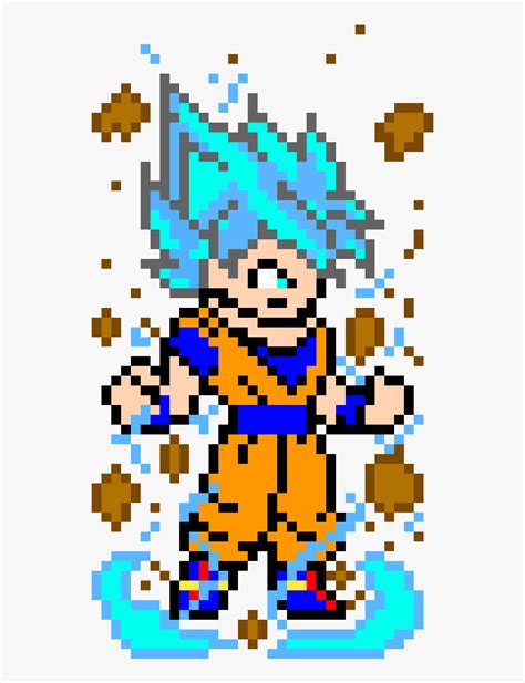 Goku Super Saiyan Blue Pixel Art Hd Png Download Kindpng