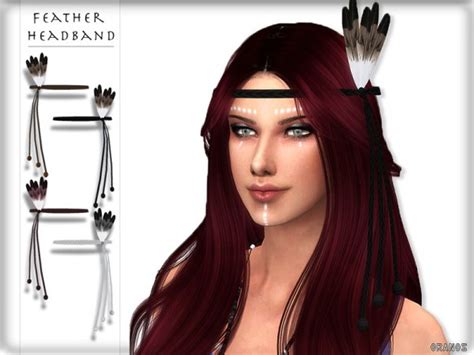 The Sims Resource Feather Headband By Oranostr • Sims 4 Downloads