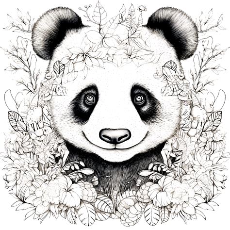 Panda Und Natur Ausmalbild Kostenlos Herunterladen