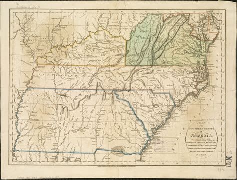 Map Of The Southern States Of America Comprehending Maryland Virginia