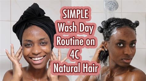 Simple C Natural Hair Wash Day Routine For Hair Retention Moisture Youtube