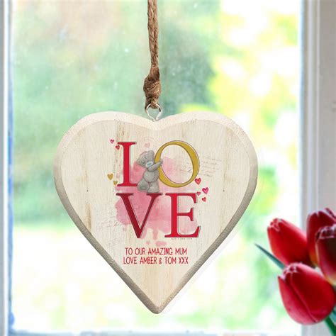 Personalised Me To You Love Hanging Wooden Heart Love My Ts